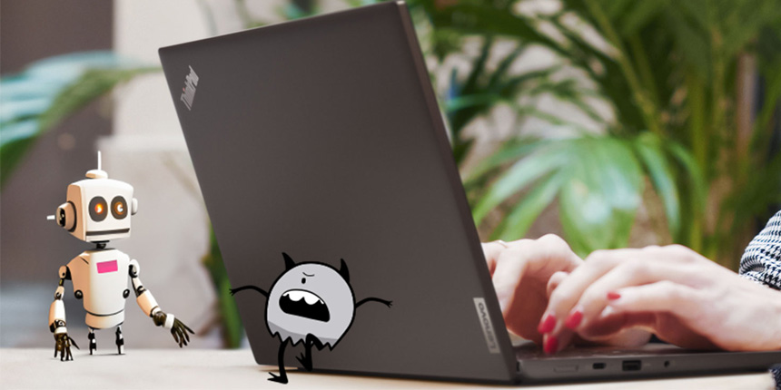 A woman in her house using a laptop for a virtual meeting