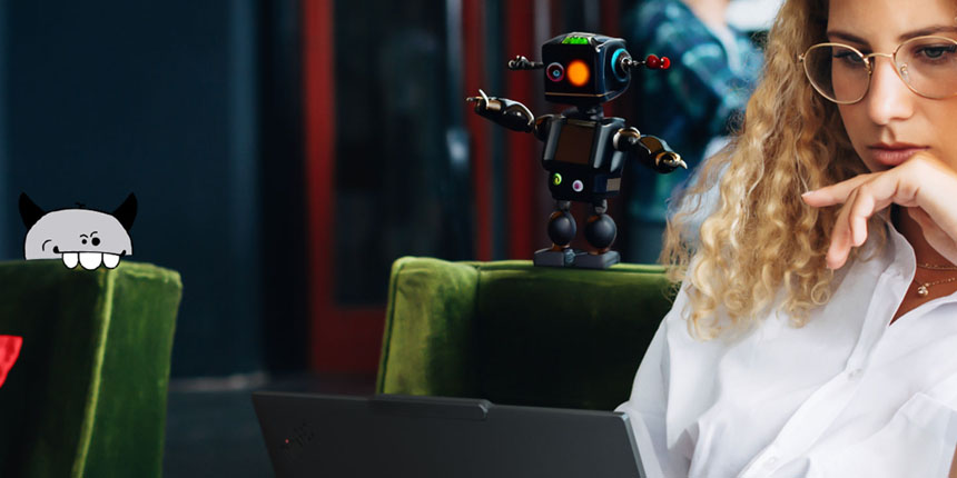 A woman in her house using a laptop for a virtual meeting