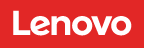Lenovo Logo with red background and white text