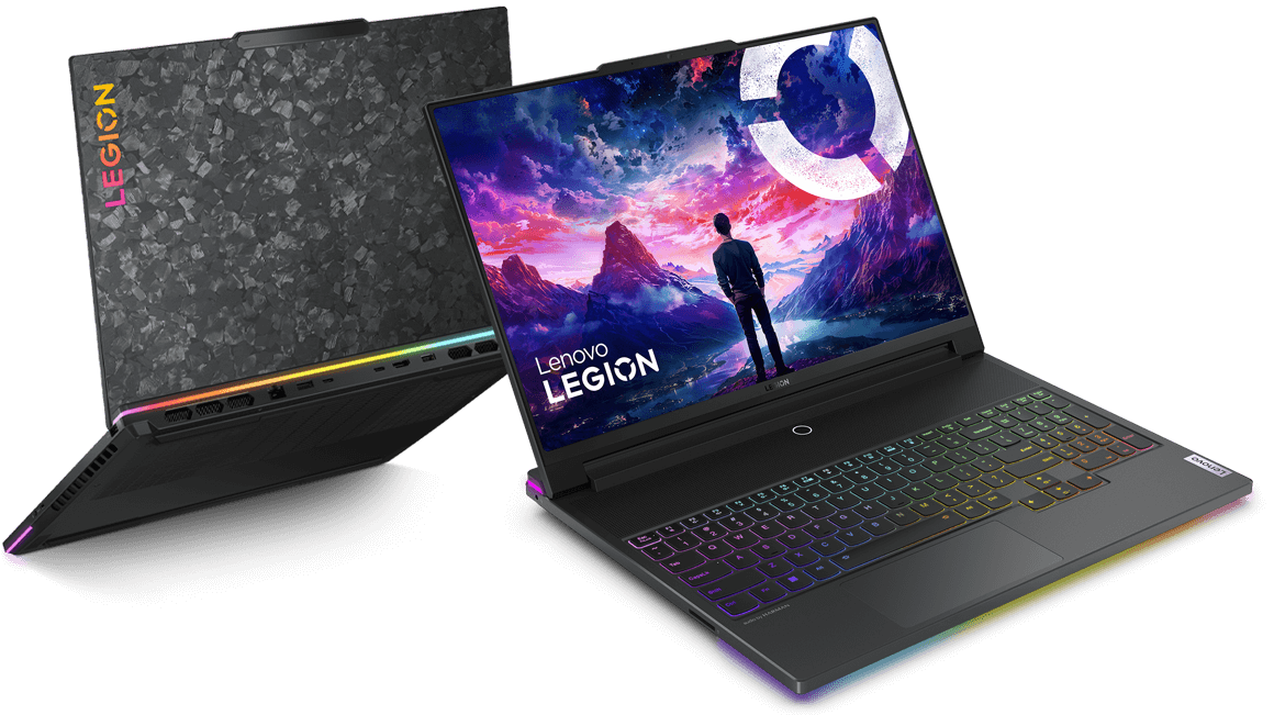 Front and back angle images of the Lenovo Legion 9i gaming laptop