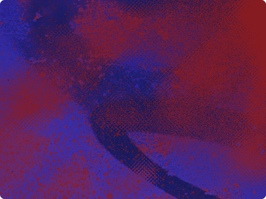A cloudy, spotty colored background graphic in shades of red, blue, and purple.
