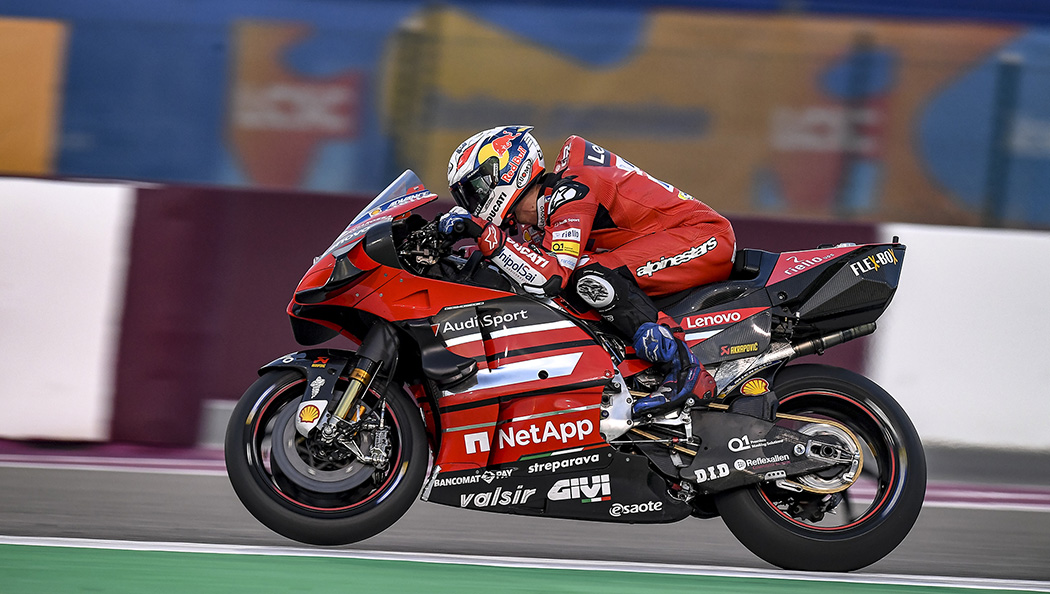 Ducati racing bike en action