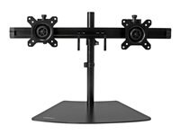 Dual Monitor Mount - Supports Monitors 12" to 24" - Adjustable - VESA Monitor Stand for Desk - Low Profile Base - Horizontal - Black (ARMBARDUO) - stand - for LCD display (adjustable arm)