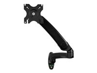 Wall Mount Monitor Arm - Full Motion Articulating - Adjustable - Supports Monitors 12" to 34" - VESA Monitor Wall Mount - Black (ARMPIVWALL) - mounting kit - for flat panel (adjustable arm)