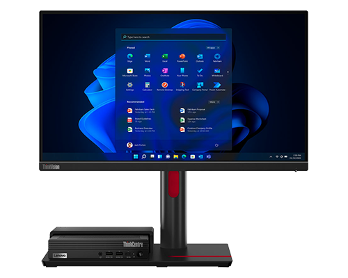 Lenovo ThinkCentre TIO Flex 22i 21,5 inch FHD Monitor (IPS Panel, 60Hz, 4ms, HDMI+VGA+DP, build in USB-A + DP port for Tiny and USB-B + DP cable ports for monitor, USB Hub)