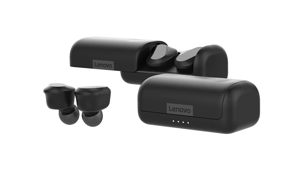 Vista de los audífonos inalámbricos de Lenovo