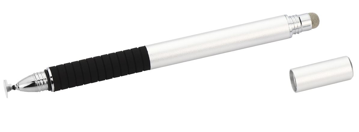 Capacitive Touch Panel Pen (conductive fibre / disk 2-in-1 Series) silver
