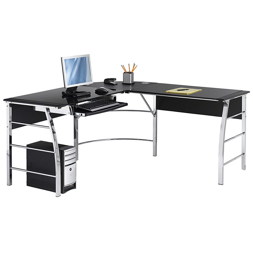Realspace Mezza L Shaped Desk Black Chrome Desks Part Number