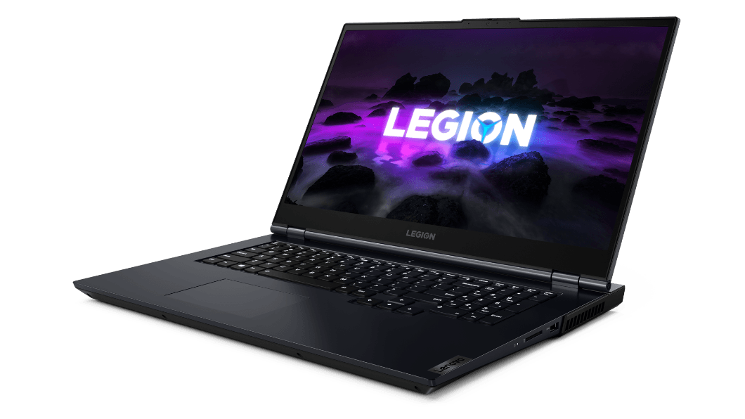 Legion 5 (17'' AMD) Hero Set forfra fra højre side
