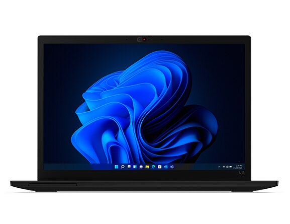 ThinkPad L13 Gen 3-laptop, vooraanzicht met scherm