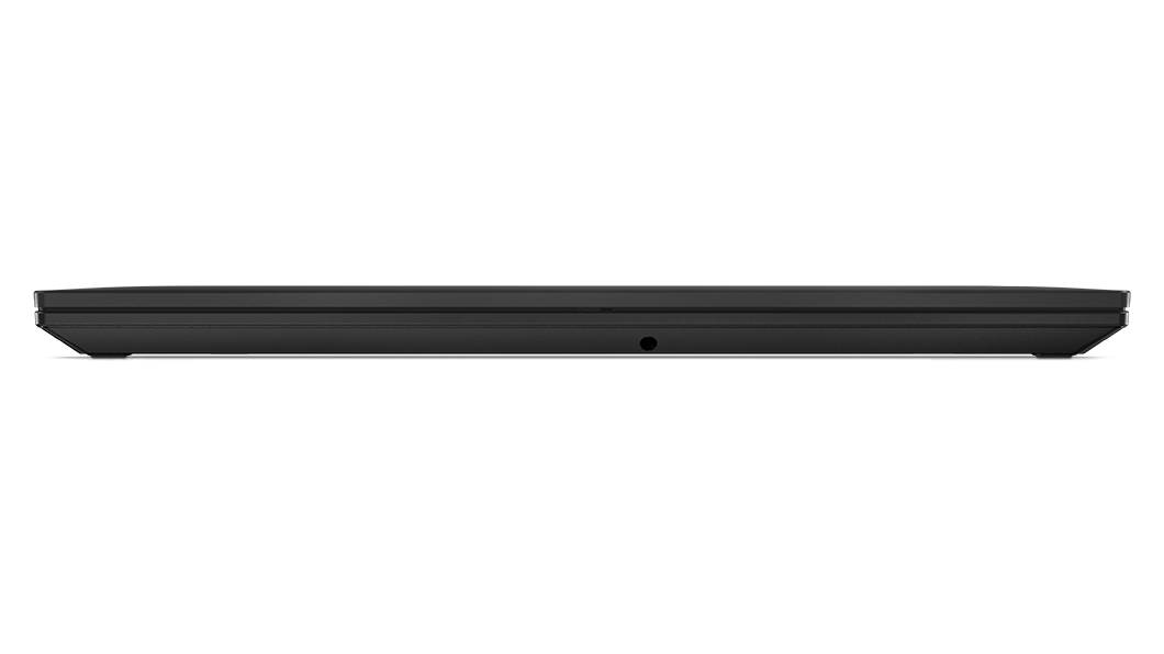 Vorderansicht des ThinkPad T16 Gen 1 (16'' AMD) Notebooks, geschlossen, mit Blick auf die Kanten des Gehäuses oben und hinten