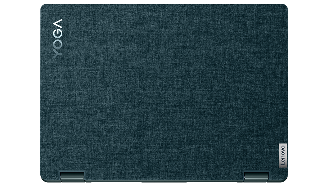 Coperchio superiore in tessuto riciclato del notebook convertibile Lenovo Yoga 6 di settima generazione.