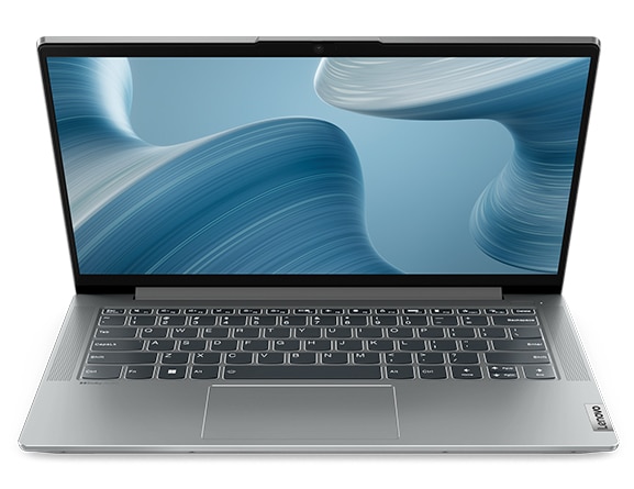 Vista frontale del notebook IdeaPad 5i di settima generazione con tastiera e schermo