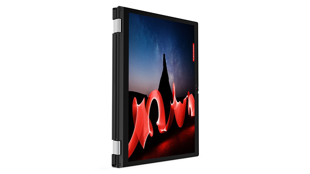 Lenovo ThinkPad L13 Yoga Gen 4 en mode tablette à la verticale