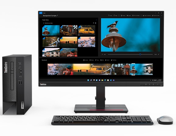 Front-facing ThinkCentre Neo 50s small form factor PC