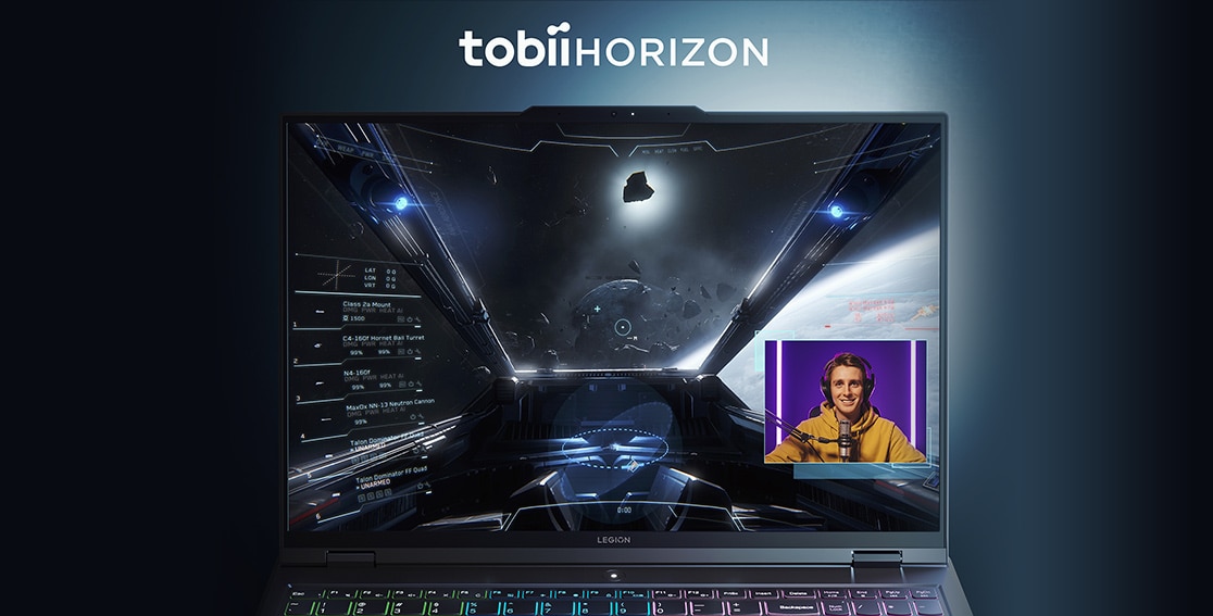 Legion Pro 5i Gen 8 (16'', Intel) ja Tobii Horizon ‑käyttöliittymä
