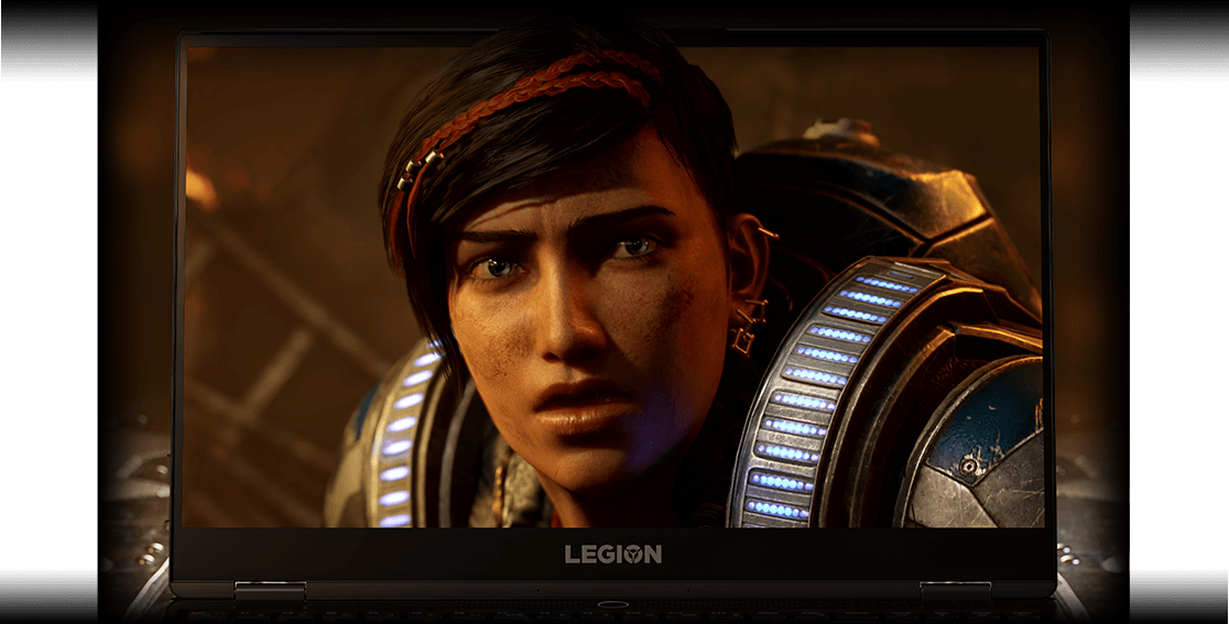 Imagen de un juego en la pantalla de la laptop gamer Lenovo Legion Slim 7 6ta Gen AMD