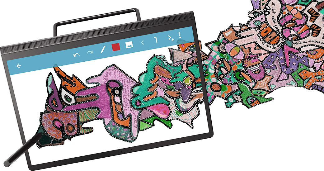 Yoga Tab 13 writing and drawing with pen (Digital pen sold separately)