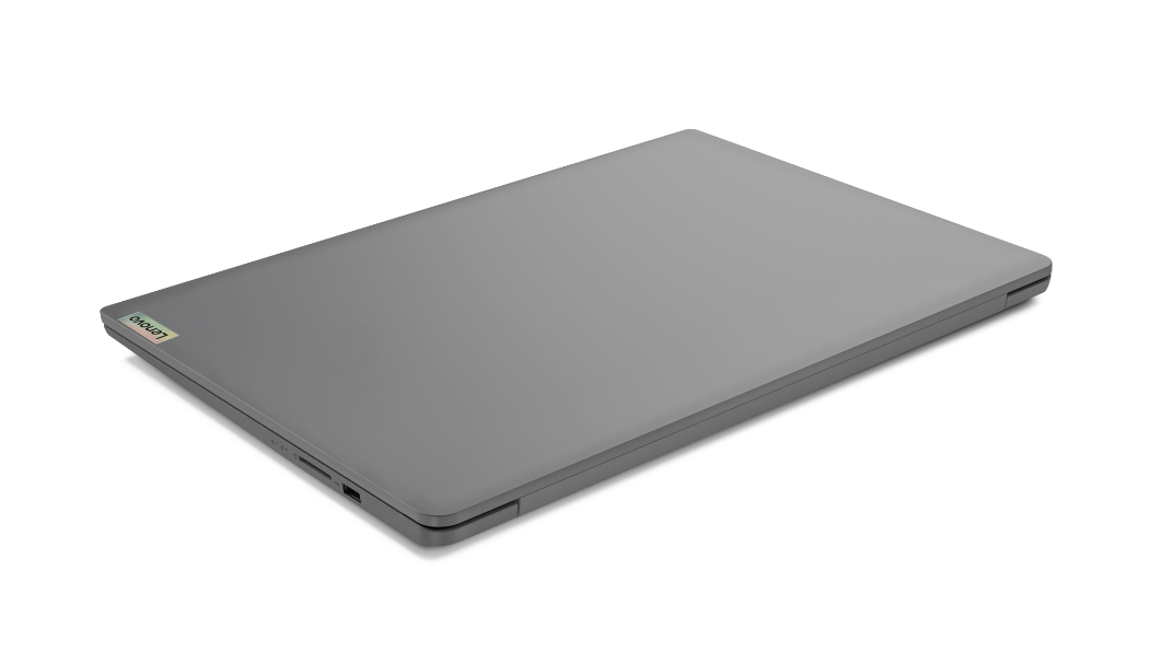 Herobilde av lokket til en 17'' Arctic Grey IdeaPad 3 AMD