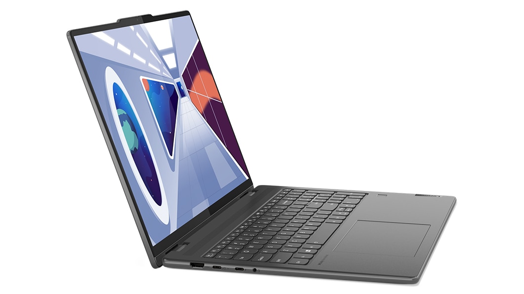 Yoga 7i Gen 8 laptop with display on, facing right
