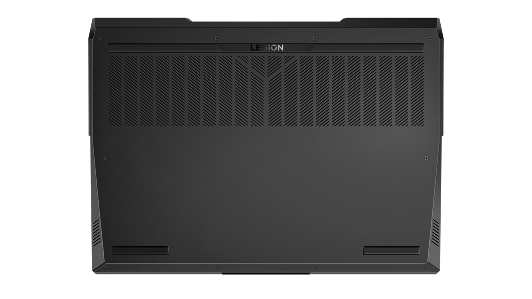 Cubierta trasera del portátil para juegos Lenovo Legion 5i Pro de 7.ª generación (Intel de 40,64 cm [16'']), cerrado, muestra las rejillas de ventilación