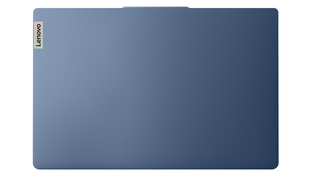 Coperchio superiore del notebook Lenovo IdeaPad Slim 3i di ottava generazione in Abyss Blue.