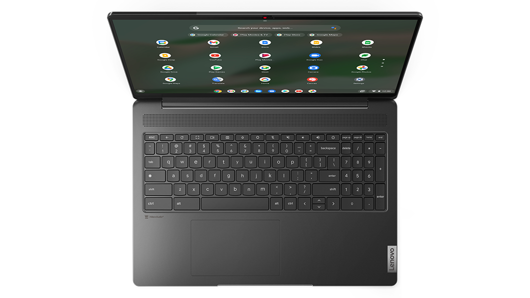 Bovenaanzicht van IdeaPad 5i Chromebook-laptop met toetsenbord