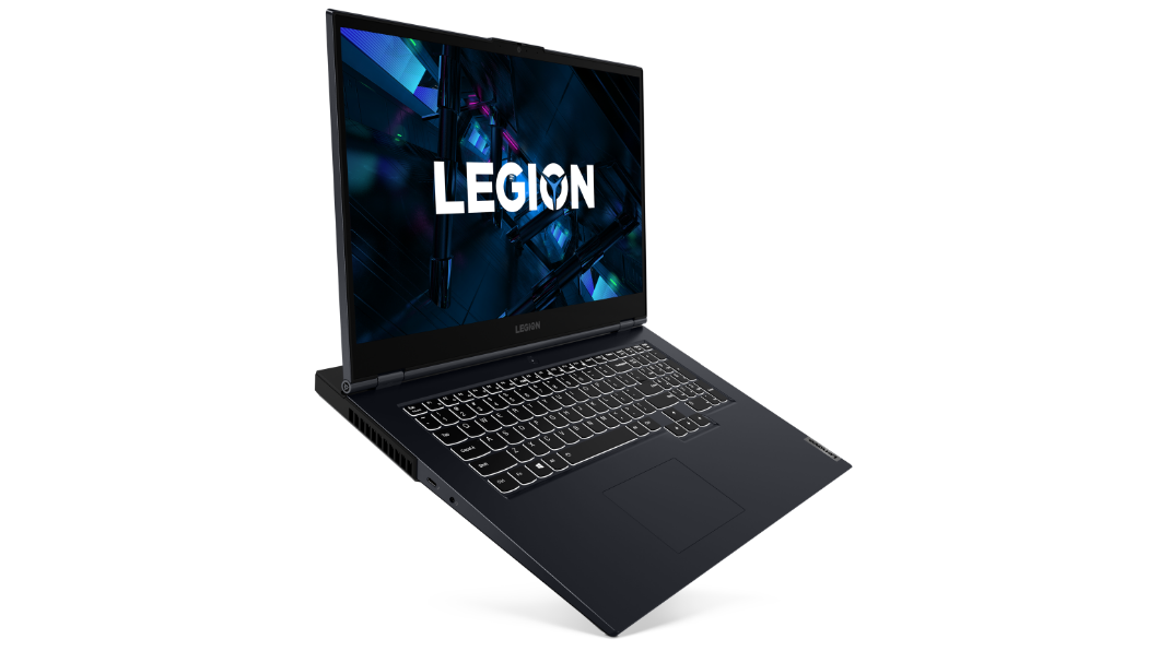 Legion 5i Pro 6. generasjon (17″ Intel) vendt mot høyre, sett fra venstre