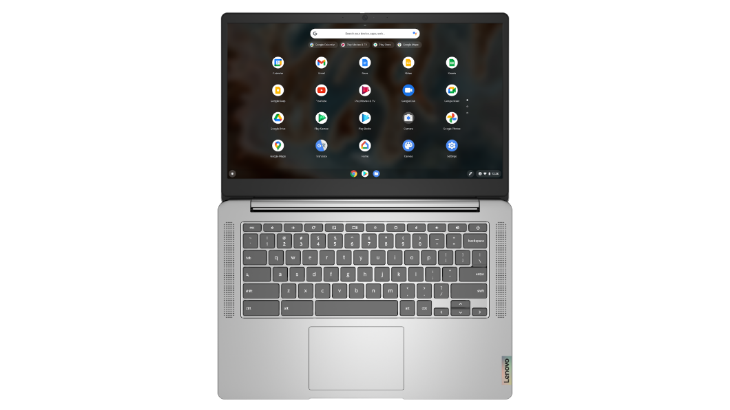 IdeaPad 3 Chromebook Gen 6 (14″ MTK), Arctic Grey, B- ja C-kansi edestä
