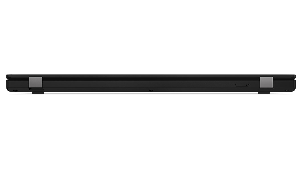 Vista trasera de la workstation móvil ThinkPad P16 cerrada y con las bisagras visibles