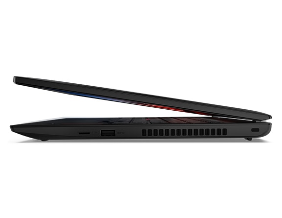 Lenovo ThinkPad L15 Gen 4 (15” Intel) laptop—right view, lid slightly open