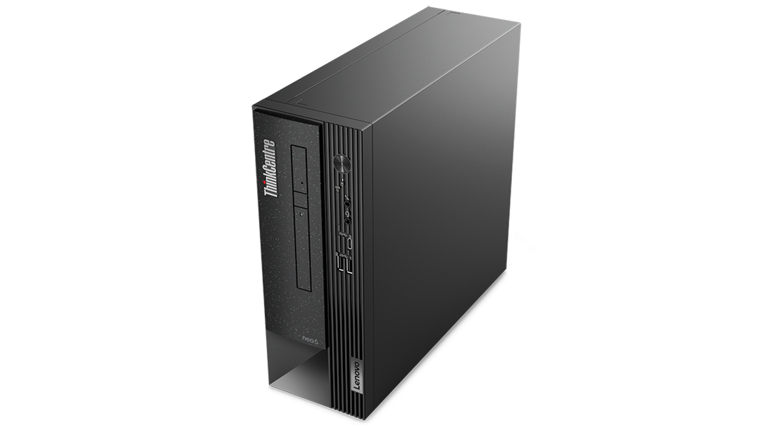 Top, right-side view of ThinkCentre Neo 50s small form factor PC