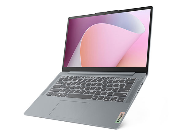 IdeaPad Slim 3i Gen 8 (14″ Intel) opened, fully opened front-facing right