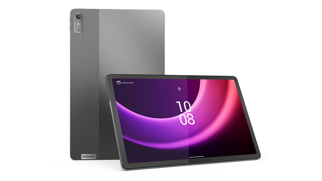 Vista frontal de la tableta Lenovo Tab P11 Storm Grey. Colores sujetos a disponibilidad.