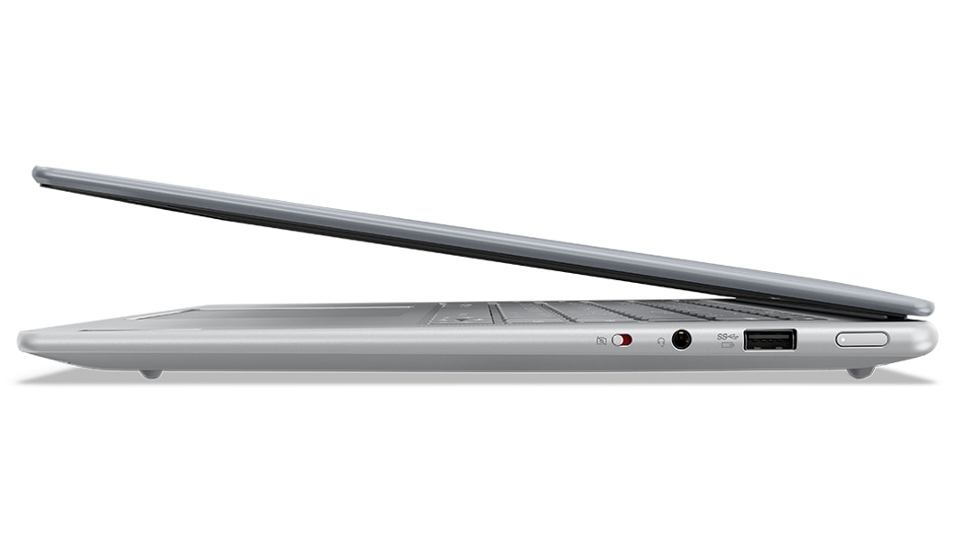 Left side profile of Lenovo Yoga Slim 7i Pro X Gen 7 (14″ Intel) laptop, opened slightly, showing ports