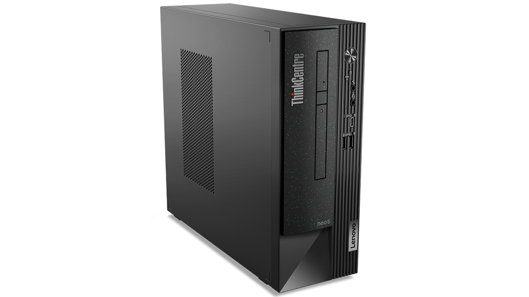 Left-side view of ThinkCentre Neo 50s small form factor PC