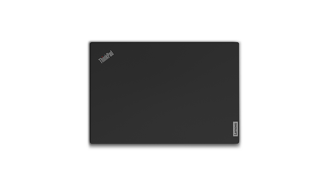 Toppdeksel på mobil workstation for Lenovo ThinkPad T15p Gen 2 sett ovenfra.