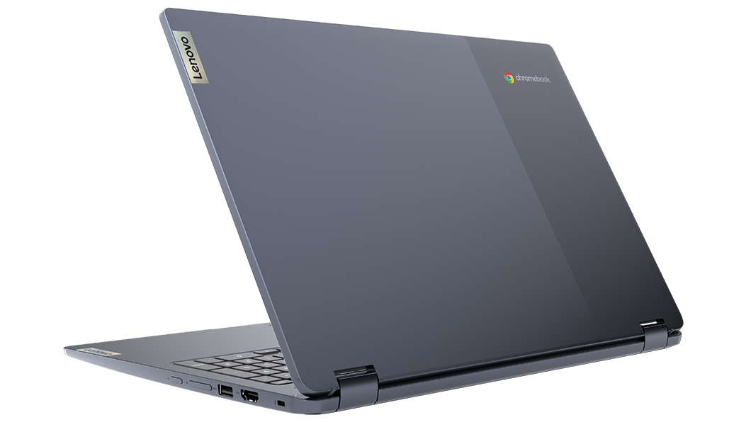 Ansicht der Rückseite des IdeaPad Flex 3i Chromebook in Arctic Grey