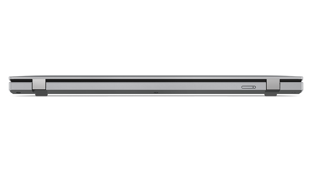 Vista posteriore del notebook ThinkPad T16 di prima generazione (16'' AMD) chiuso, con cerniere