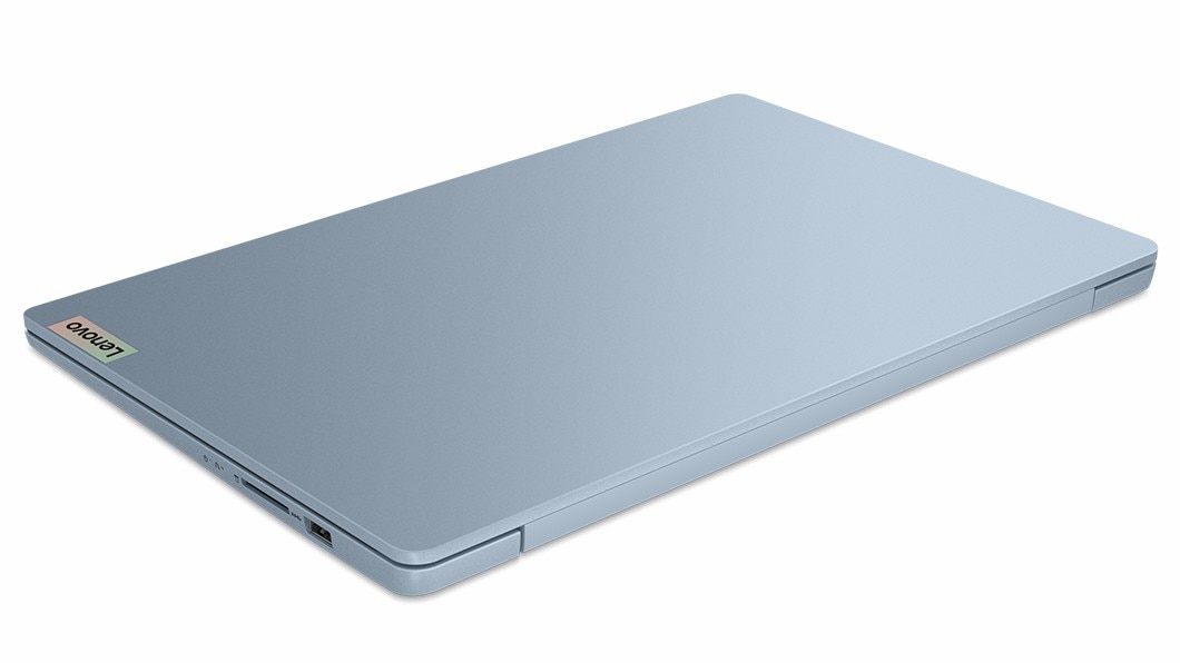 IdeaPad Slim 3i Gen 8 (14'', AMD) täysin avattuna, etuvasemmalta kuvattuna