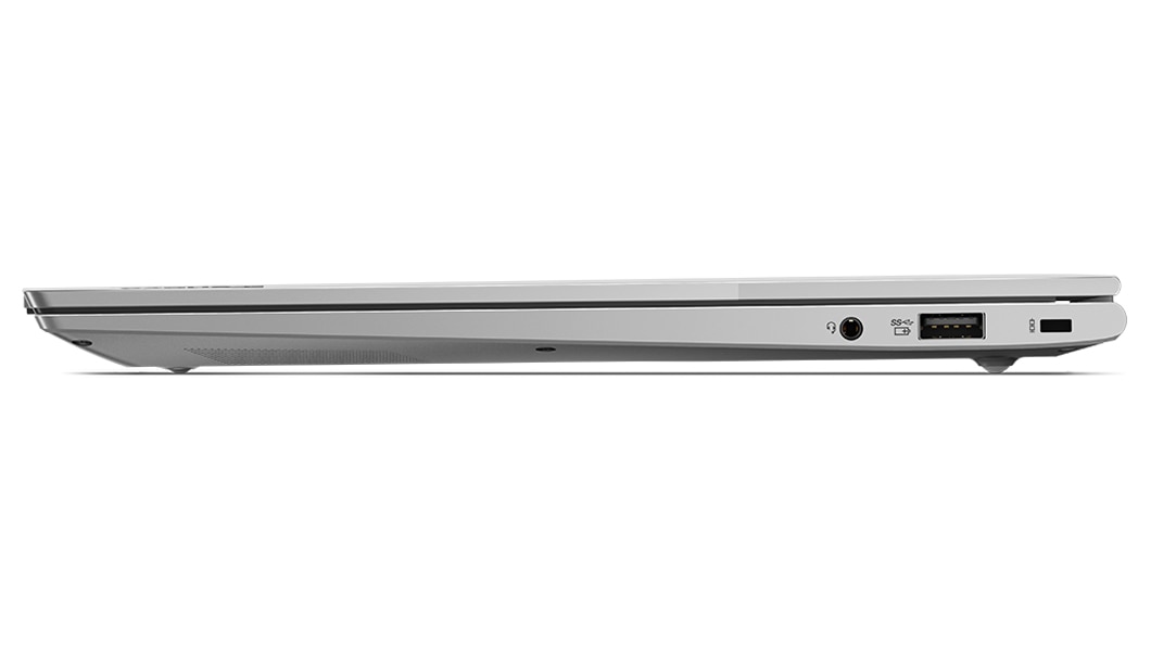 Profil droit du portable Lenovo ThinkBook 13s Gen 4 avec capot fermé.
