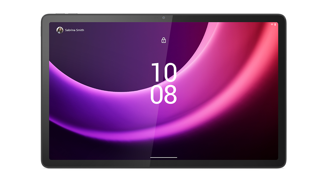 Vista frontal de la tableta Lenovo Tab P11 Storm Grey. Colores sujetos a disponibilidad.