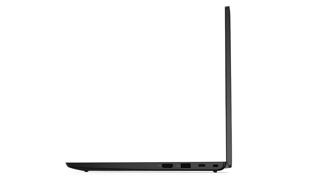 Vista del perfil lateral izquierdo del portátil ThinkPad L13 3ra Gen (13”, AMD)