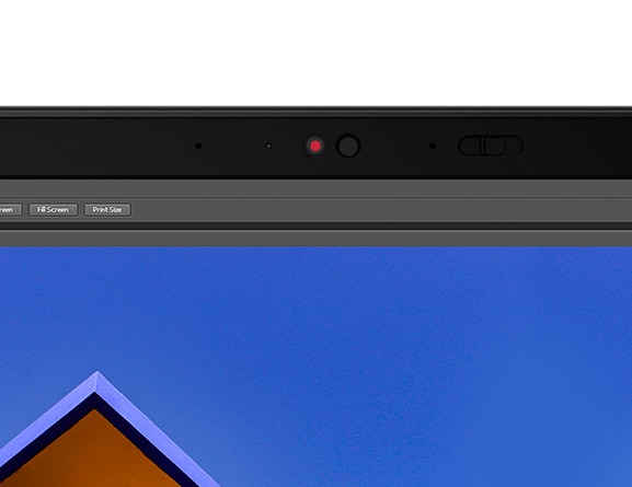 Primo piano della webcam ibrida Full HD e a infrarossi opzionale di Lenovo ThinkPad L14 di terza generazione (14'' AMD)