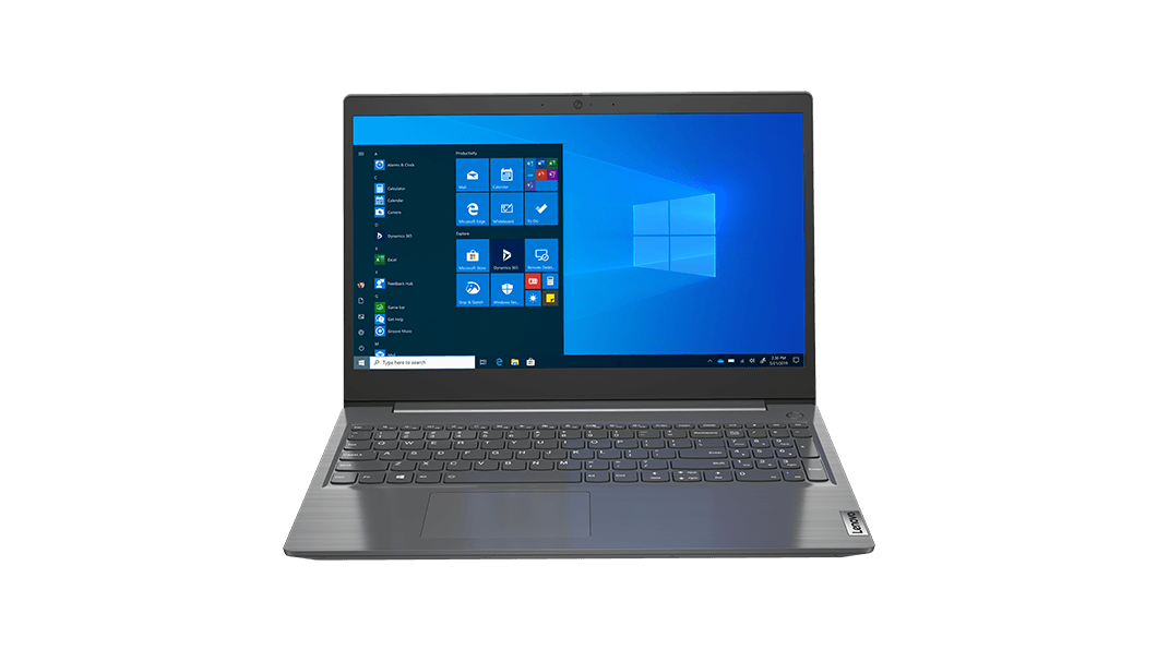 Lenovo V15 Notebook – Vorderansicht, mit geöffnetem Deckel