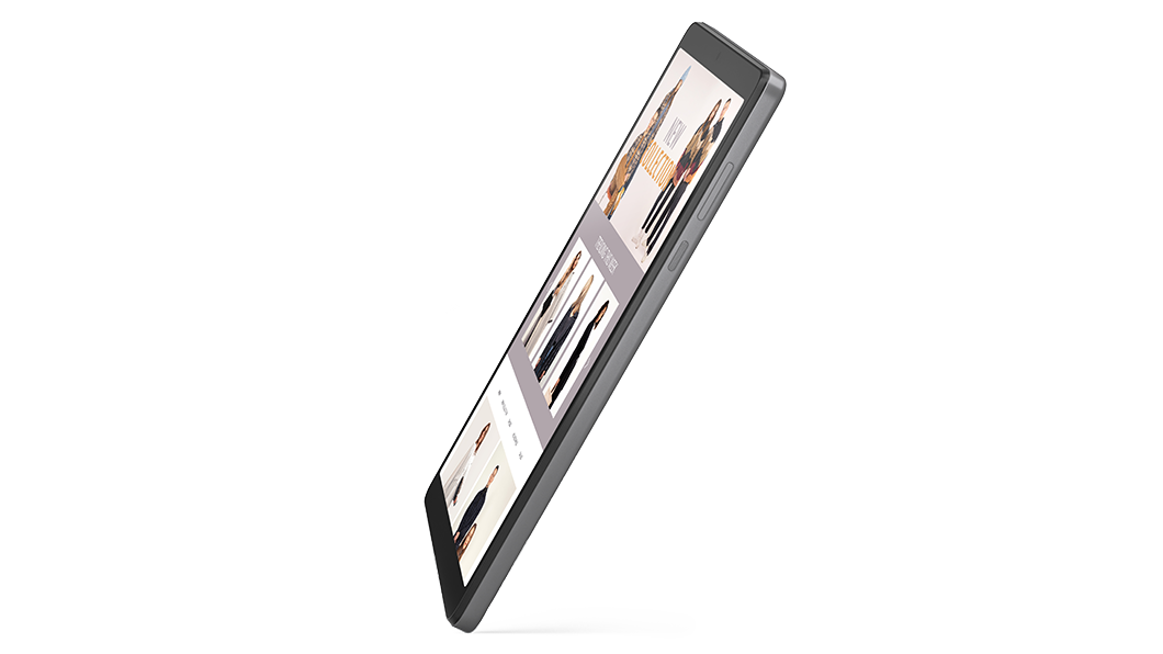 Lenovo Tab M8 Pro Gen 4-nettbrett sett i profil, vendt mot høyre