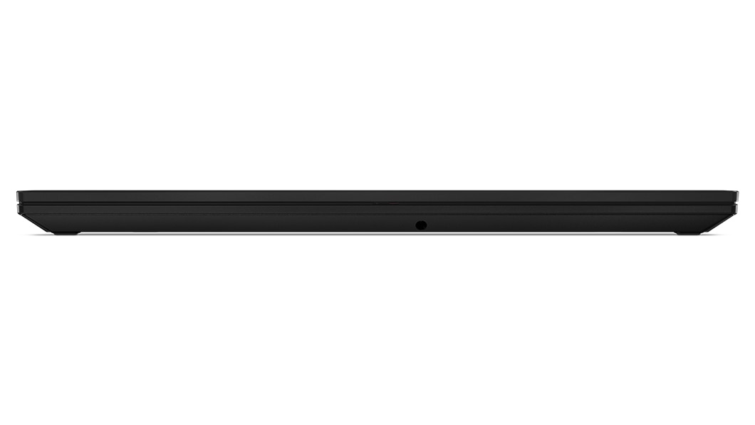 ThinkPad P16s ‑mobiiliworkstation edestä kuvattuna, suljettuna, ylä- ja takakansien reunat näkyvissä