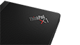 Thumbnail: Detail of ThinkPad X1 logo on the Lenovo ThinkPad X1 Fold with 100% recycled PET* plastic Woven Performance Fabric top cover.