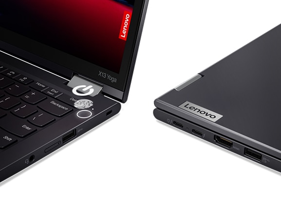 Close-up of the edges of two of ThinkPad X13 Yoga Gen 3 (13