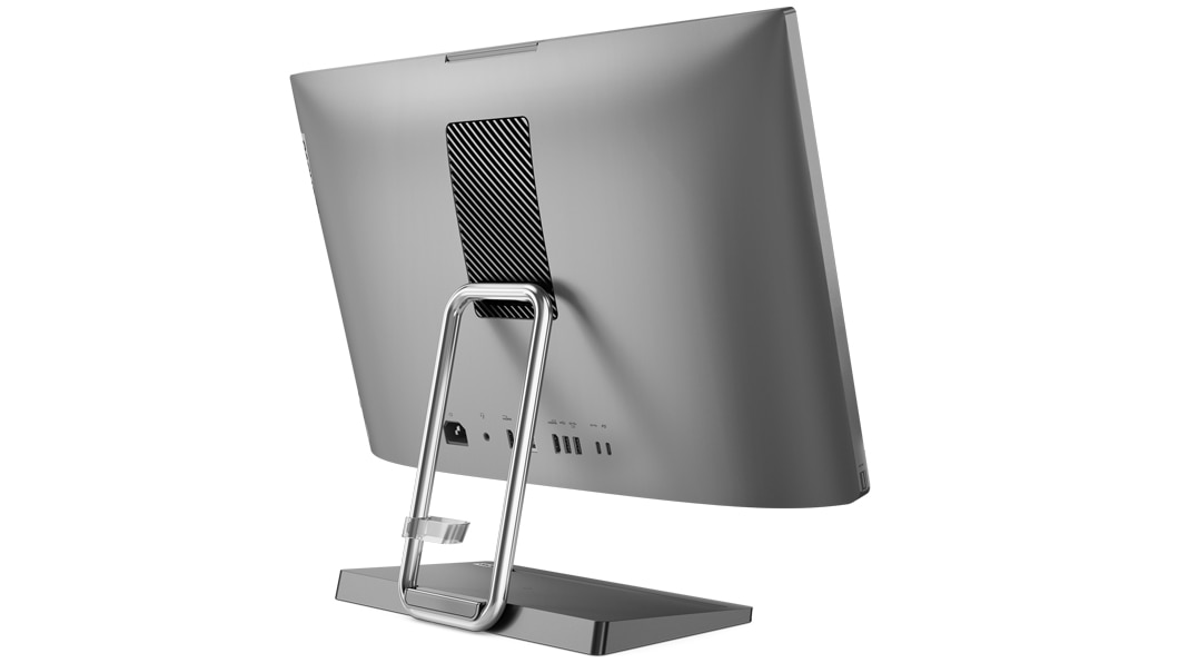 Three-quarter back view of Lenovo IdeaCentre AIO 5i Gen 7 All-in-one PC, positioned vertically.